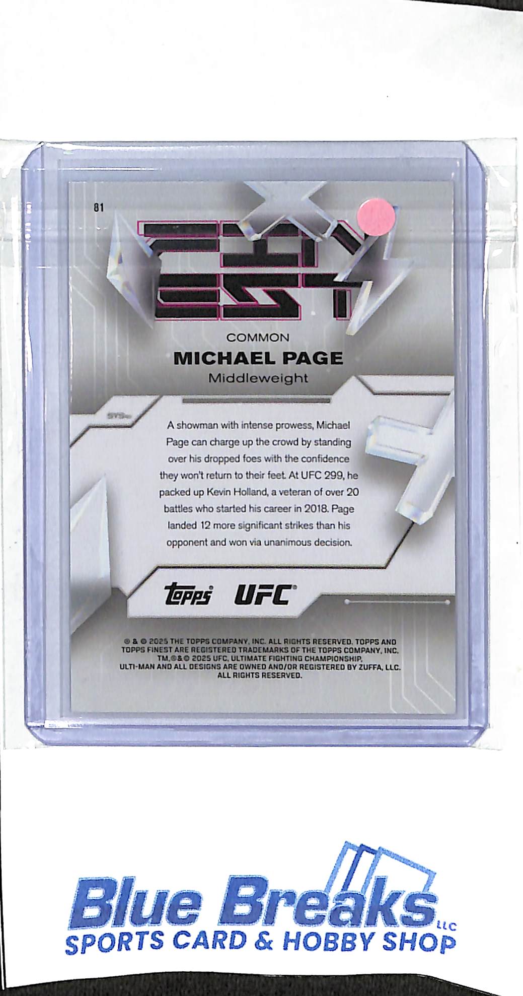 2025 Topps Finest - common - Michael Page - 096/200 - #81 - UFC - middleweight