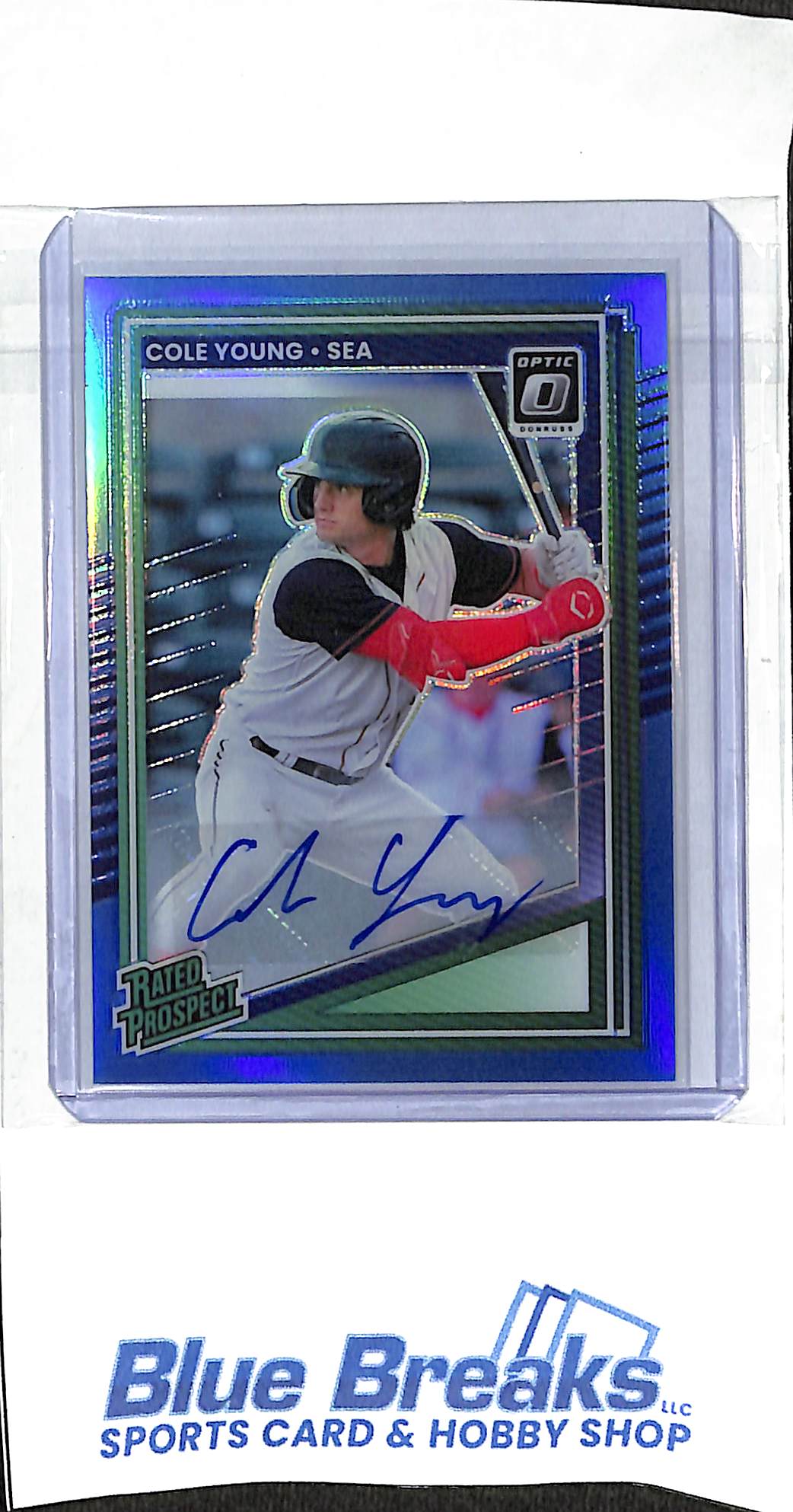 2025 Panini - Donruss - Optic - Rated Rookie - blue - Cole Young - auto - 27/35 - #152 - baseball - Mariner
