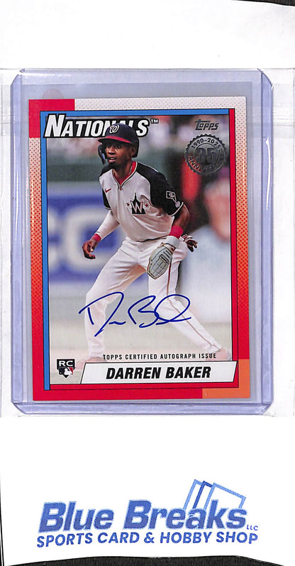 2025 Topps - 35th Anniversary - 1990 - Darren Baker - auto - RC - #90B2-DBA - baseball - Nationals