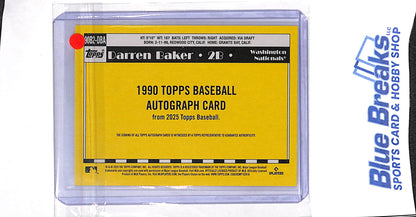 2025 Topps - 35th Anniversary - 1990 - Darren Baker - auto - RC - #90B2-DBA - baseball - Nationals