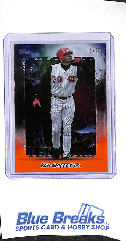 2025 Topps - Night Terrors - orange - Ken Griffey Jr - 15/25 - #NT-7 - baseball - Reds