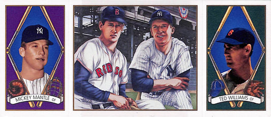 1993 Upper Deck - The Collector's Choice - Triple Threats - Ted Williams - Mickey Mantle - #HOB1 - baseball - Red Sox - Yankees