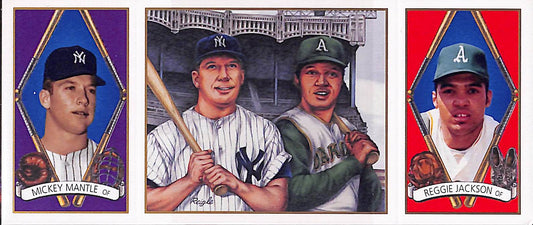 1993 Upper Deck - The Collector's Choice - Changing of the Guard - Reggie Jackson - Mickey Mantle - #HOB2 - baseball - Athletics - Yankees