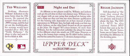 1993 Upper Deck - The Collector's Choice - Night and Day - Ted Williams - Reggie Jackson - #HOB3 - baseball - Red Sox - Athletics