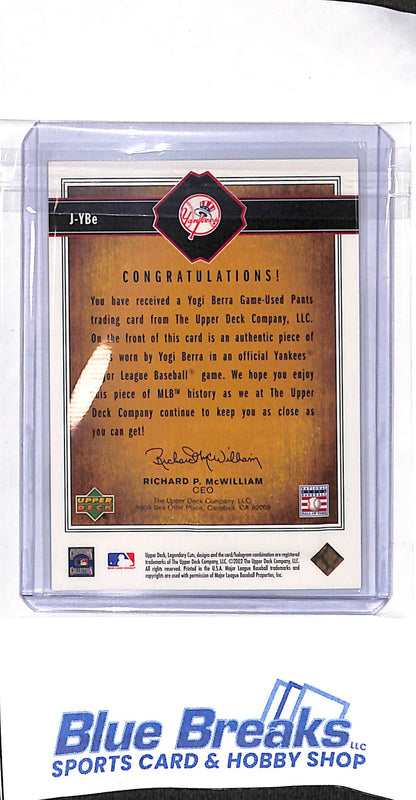 2002 Upper Deck - SP Legendary Game Jersey - Yogi Berra - #J-YBe - baseball - Yankees