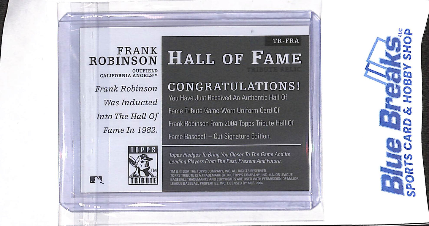 2004 Topps Tribute - Hall of Fame Tribute Relic - Frank Robinson - #TR-FRA - baseball - Angels