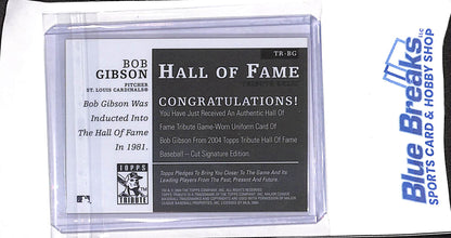 2004 Topps Tribute - Hall of Fame Tribute Relic - Bob Gibson - #TR-BG - baseball - Cardinals