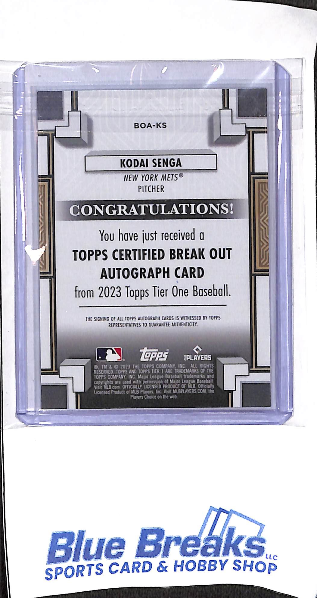 2023 Topps - Tier One - Kodai Senga - Break Out Autograph - 083/249 - #BOA-KS - baseball - Mets