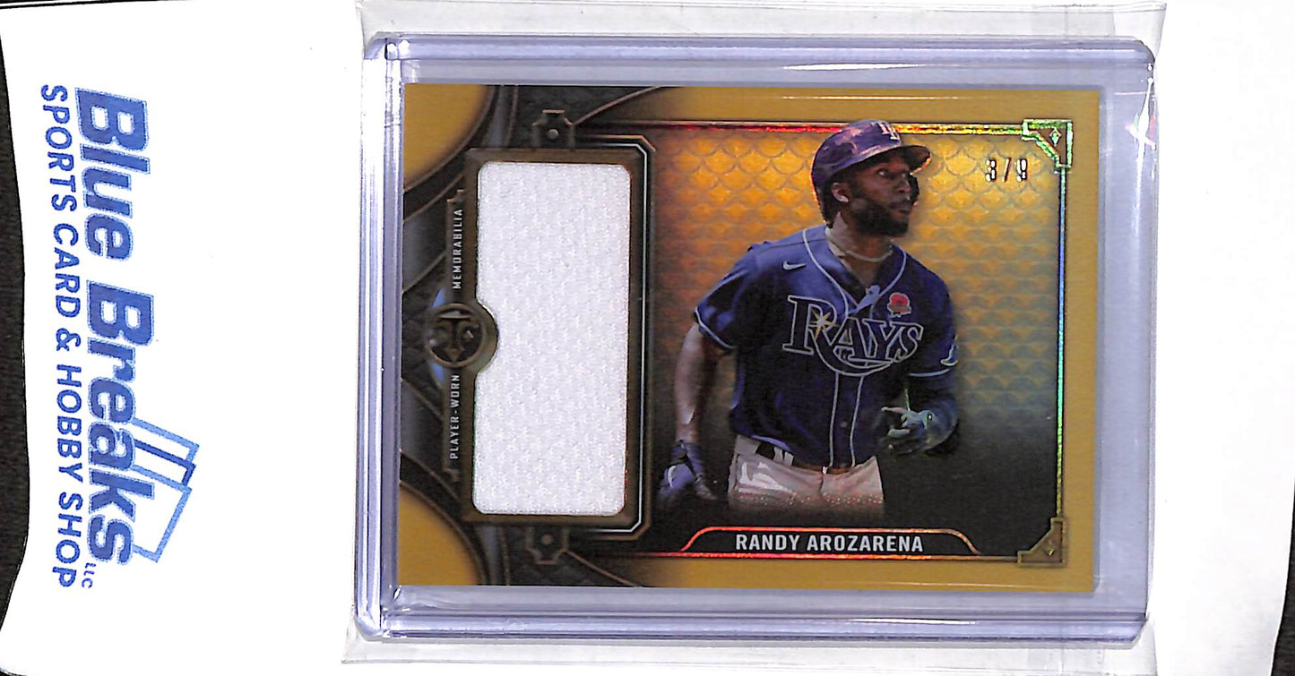 2022 Topps - Triple Threads - Randy Arozarena - jumbo relic - 3/9 - #SJR3-RA2 - baseball - Rays