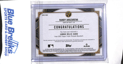 2022 Topps - Triple Threads - Randy Arozarena - jumbo relic - 3/9 - #SJR3-RA2 - baseball - Rays