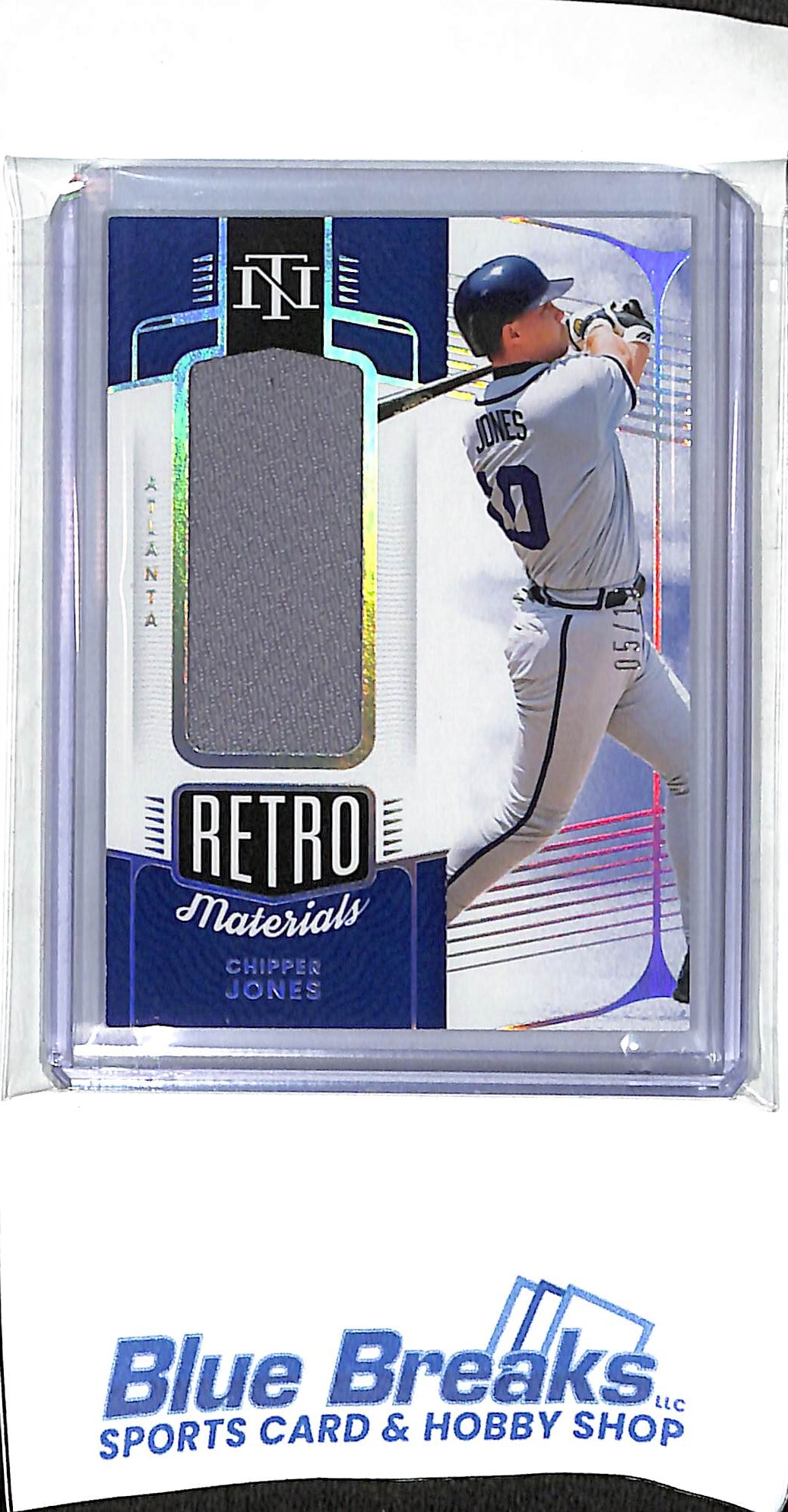 2022 Panini - National Treasures - Retro Materials - Chipper Jones - 05/10 - #RM-CJ - baseball - Braves