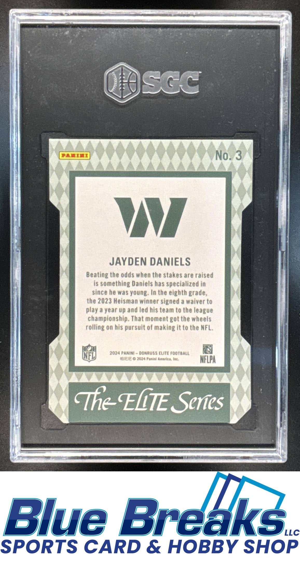 2024 Panini Elite Aspirations Die-Cut '92 Elite Series Jayden Daniels SGC 9.5 47/99 #3 Football Commanders