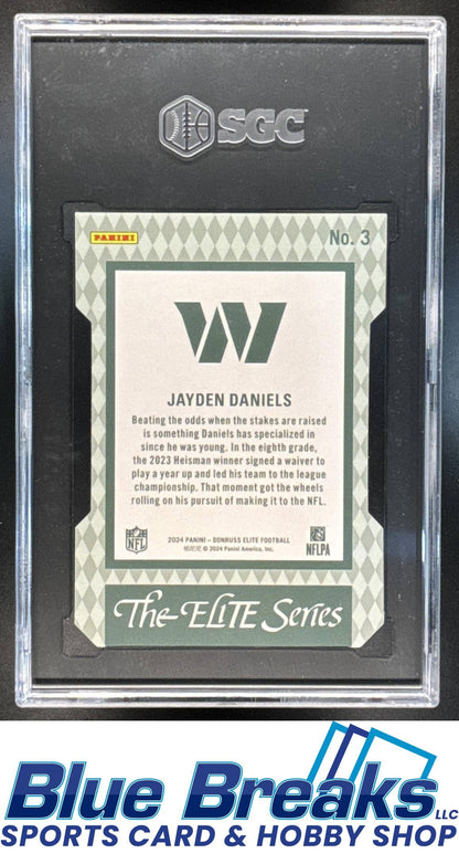 2024 Panini Elite Aspirations Die-Cut '92 Elite Series Jayden Daniels SGC 9.5 47/99 #3 Football Commanders