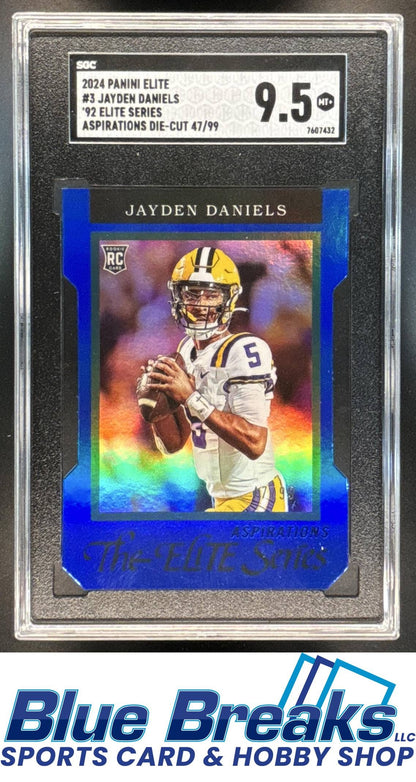 2024 Panini Elite Aspirations Die-Cut '92 Elite Series Jayden Daniels SGC 9.5 47/99 #3 Football Commanders