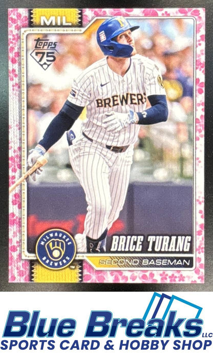 2026 Topps Series 1 Cherry Blossom Brice Turang 30 /99 #105 Milwaukee Brewers