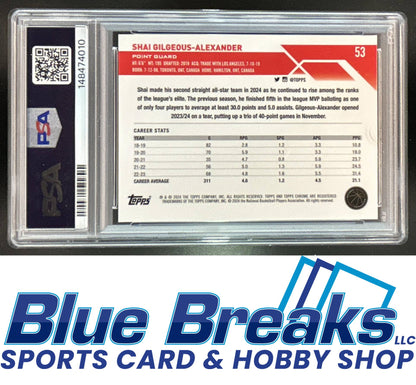 2023 Topps Chrome Sapphire Shai Gilgeous-Alexander #53 Gold 41/50 PSA 10 Oklahoma City Thunder