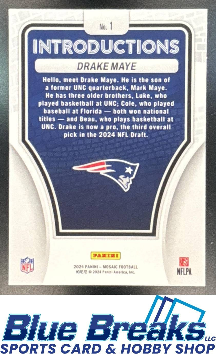 2024 Panini Mosaic Introductions Drake Maye RC #1 New England Patriots
