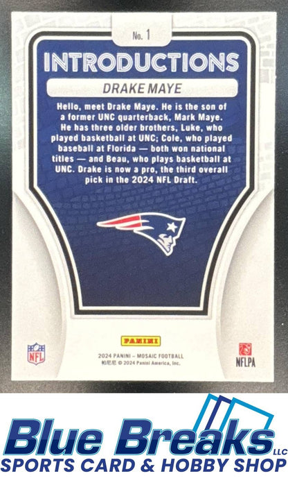2024 Panini Mosaic Introductions Drake Maye RC #1 New England Patriots