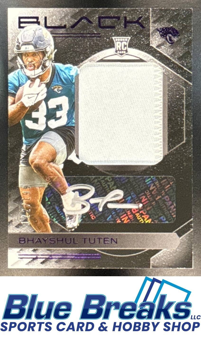 2025 Panini Black Bhayshul Tuten #RKPA-BTN Rookie Patch Auto Royal 122/199 Relic RC Jaguars