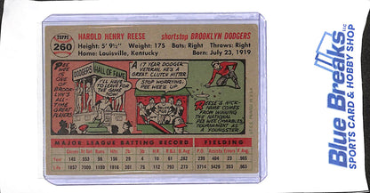 1956 Topps - Harold Henry "Pee Wee" Reese - #260 - baseball - Dodgers