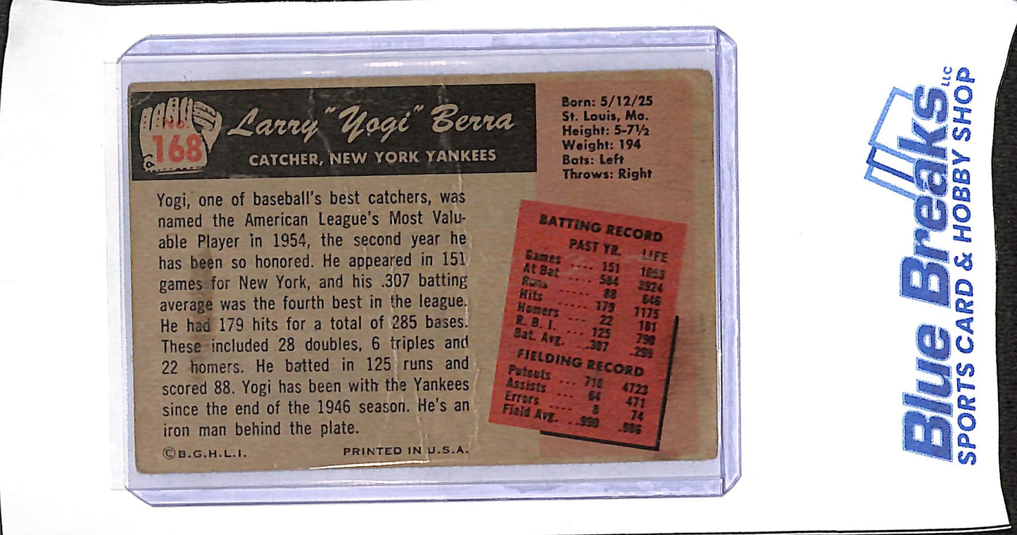 1955 Bowman - Yogi Berra - #168 - baseball - Yankees