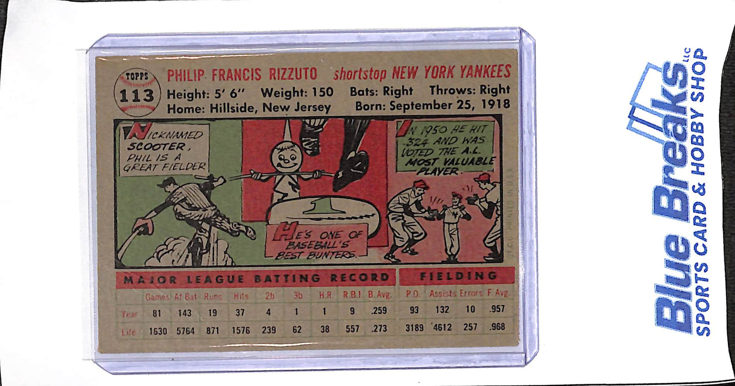 1956 Topps - Phil Rizzuto - #113 - baseball - Yankees