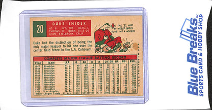 1959 Topps - Duke Snyder - #20 - baseball - Dodgers