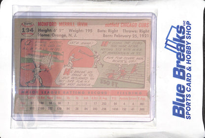 1956 Topps - Monte Irvin - #194 - baseball - Cubs