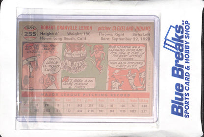 1956 Topps - Bob Lemon - #255 - baseball - Indians/Guardians