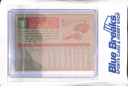1959 Topps - Don Zimmer - #287 - baseball - Dodgers