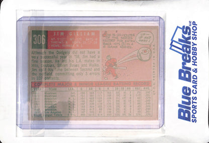 1959 Topps - Jim Gilliam - #306 - baseball - Dodgers
