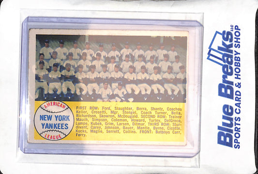 1958 Topps - New York Yankees - American League - Check List - #246 - baseball