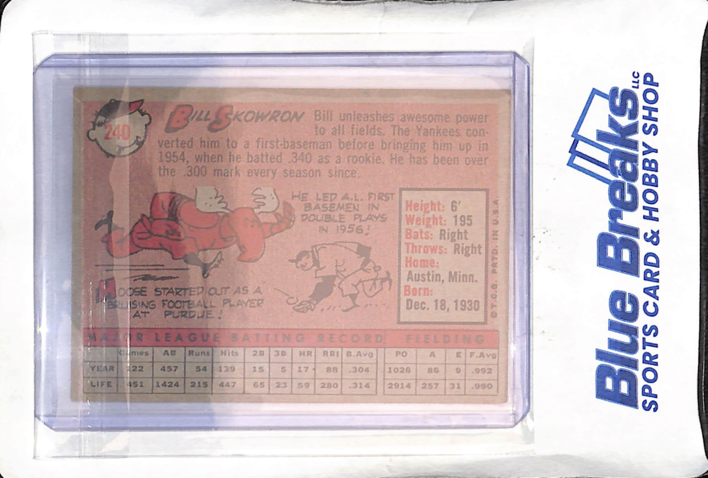 1958 Topps - Moose Skowron - #240 - baseball - Yankees