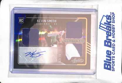 2022 Panini - Absolute - Tools of the Trade - Kevin Smith - triple relic - auto - 52/75 - RC - #TT3S-KS - baseball - Athletics