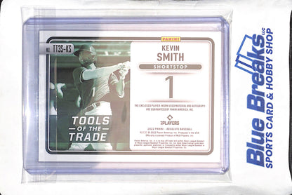 2022 Panini - Absolute - Tools of the Trade - Kevin Smith - triple relic - auto - 52/75 - RC - #TT3S-KS - baseball - Athletics