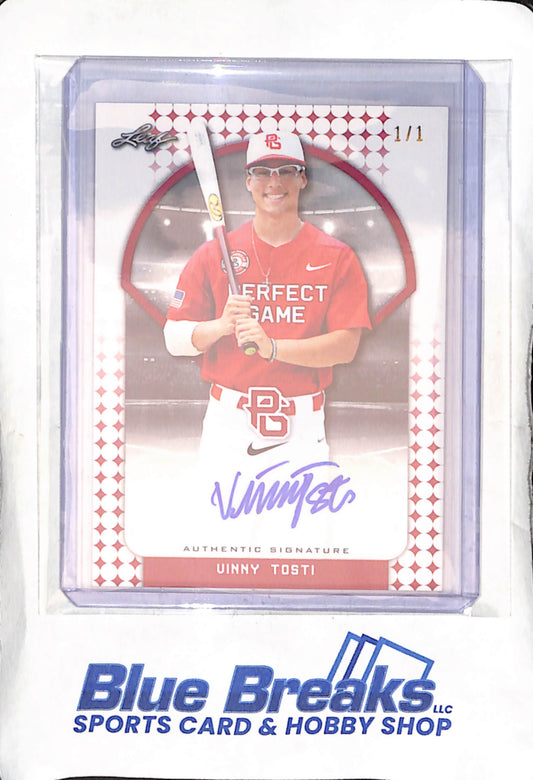 2017 Leaf - Perfect Game - Vinny Tosti - auto - 1/1 - baseball