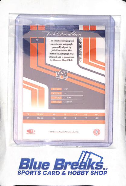 2007 Donruss - Elite - Playoff -  Turn of the Century - Josh Donaldson - auto - 109/500 - #7 - baseball - Auburn Tigers -Cubs
