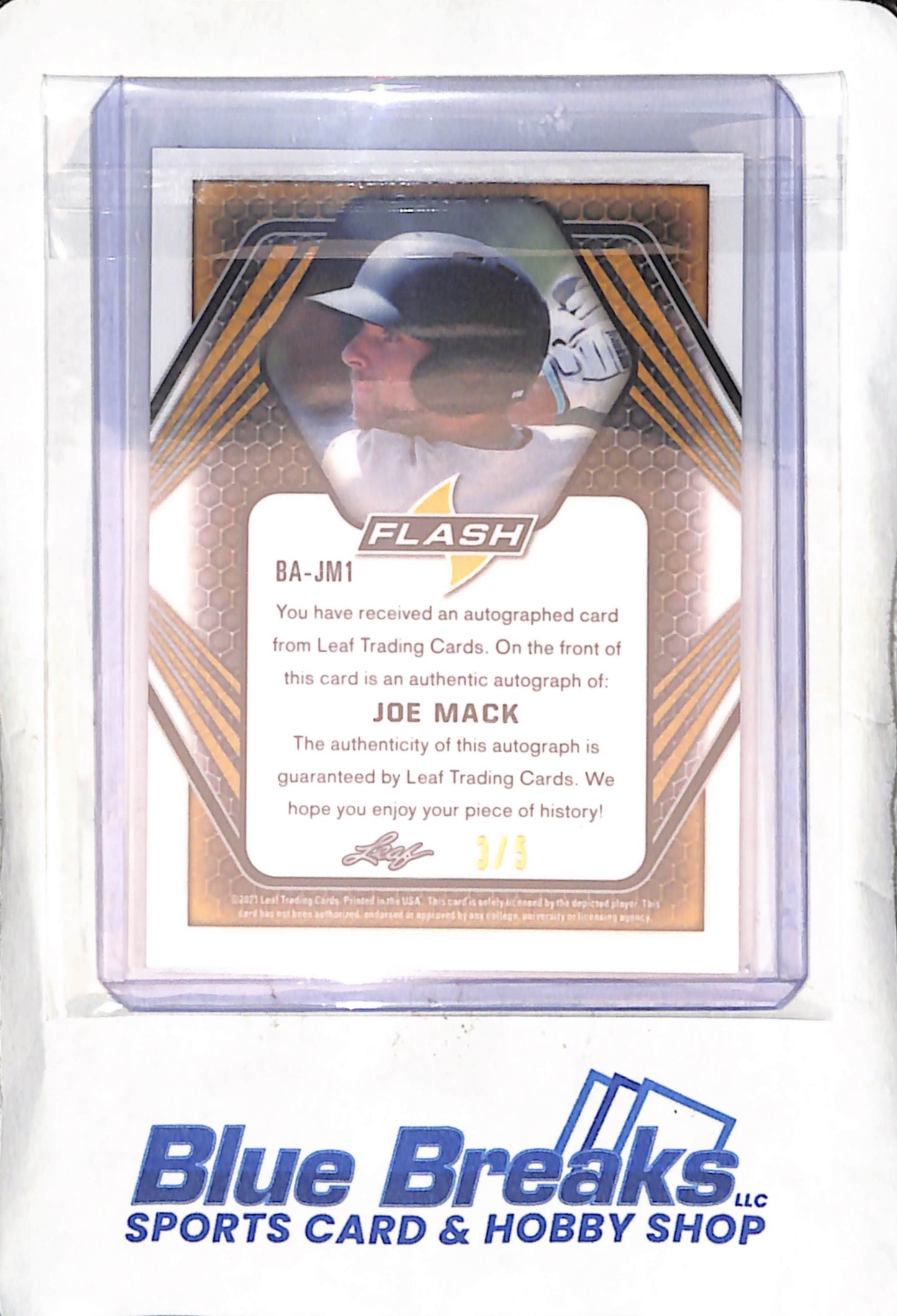 2021 Leaf - Flash - red - Joe Mack - auto - 3/5 - #BA-JM1 - baseball - Marlins