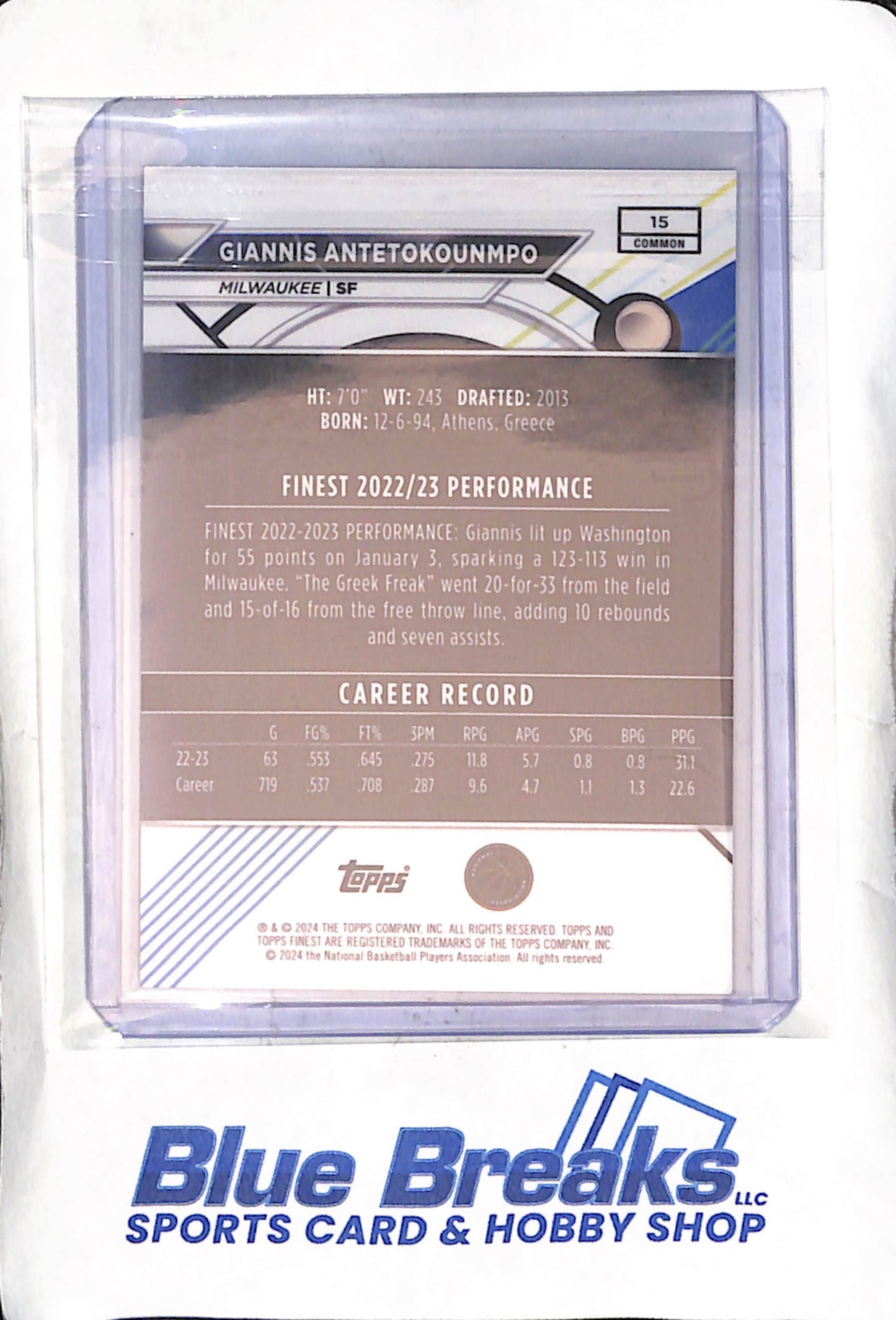 2023-24 Topps - Finest - red - Giannis Antetokounmpo - common - 06/10 - #15 - basketball - Bucks