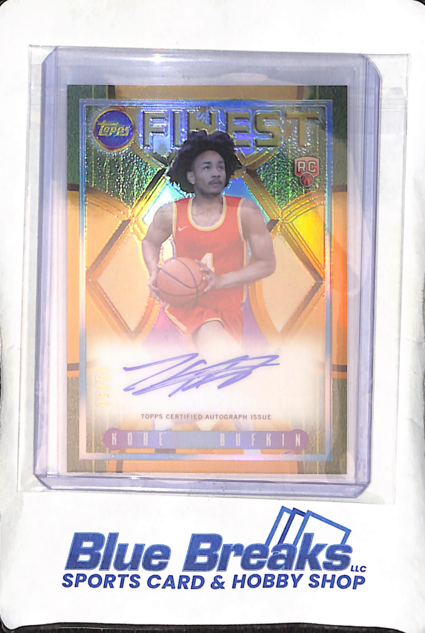 2023-24 Topps - Finest - gold - Flashback - Kobe Bufkin - auto - 08/50 - RC - #FLA-KB - basketball - Hawks