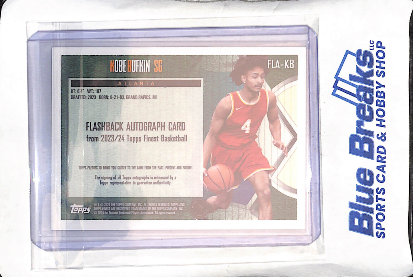 2023-24 Topps - Finest - gold - Flashback - Kobe Bufkin - auto - 08/50 - RC - #FLA-KB - basketball - Hawks