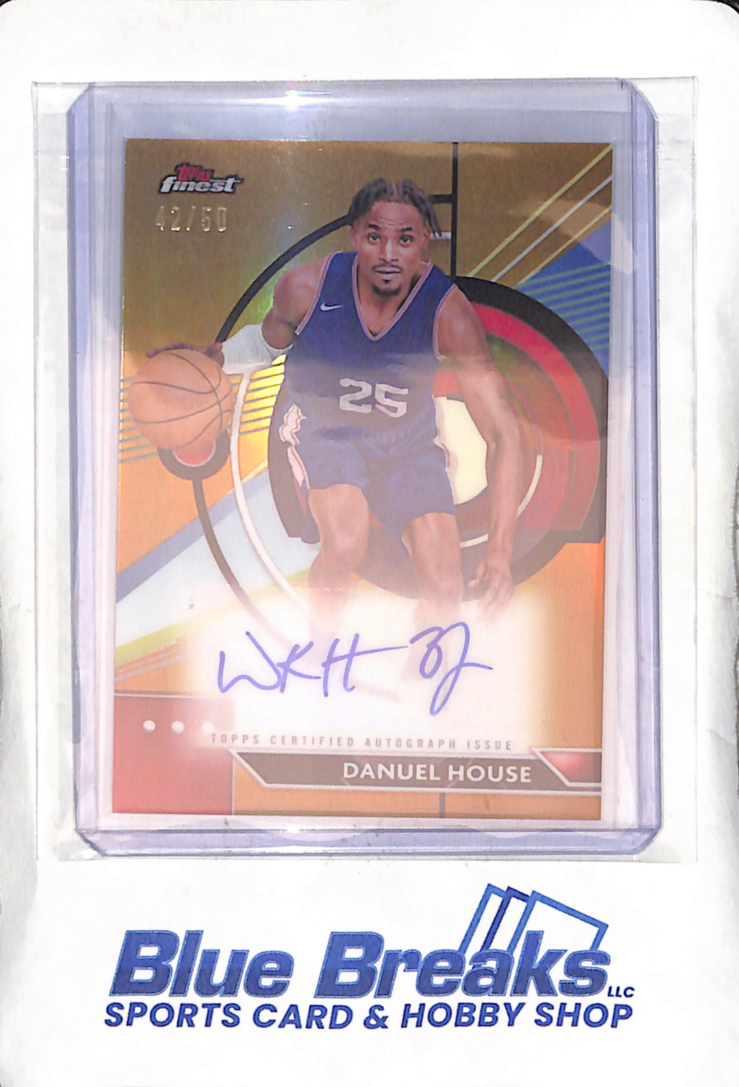 2023-24 Topps - Finest - gold - Danuel House - auto - 42/50 - #FA-DH - basketball - Pistons