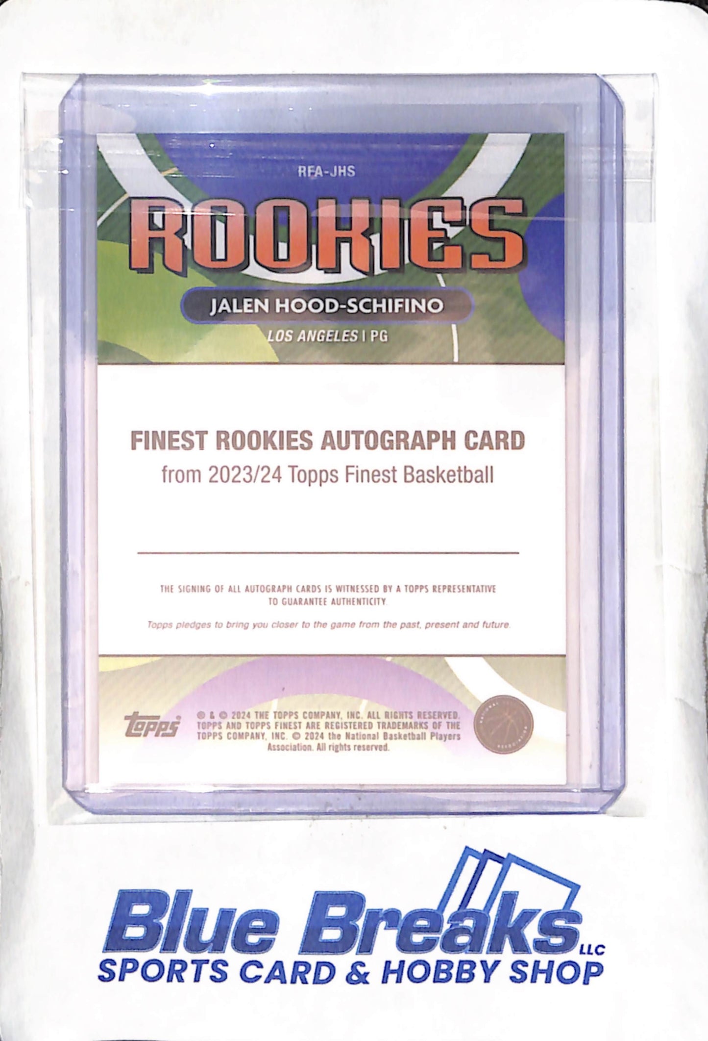 2023-24 Topps - Finest - Rookies - Jalen Hood-Schifino - RC - #RFA-JHS - basketball - Lakers