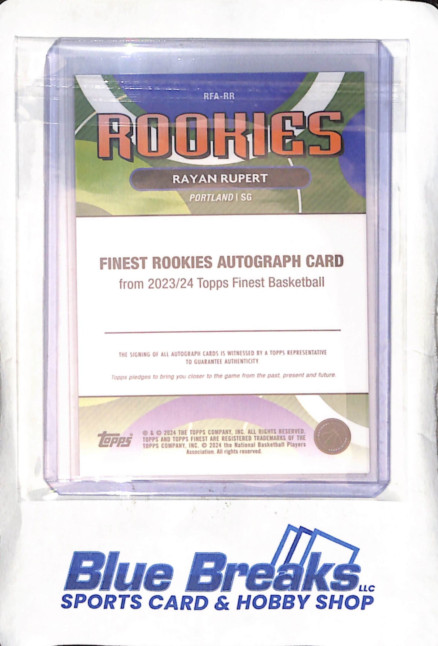 2023-24 Topps - Finest - Rookies - Rayan Rupert - #RFA-RR - basketball - Trailblazers