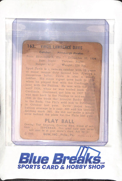 1940 Playball - "Spud" Davis - #163 - baseball - Pirates