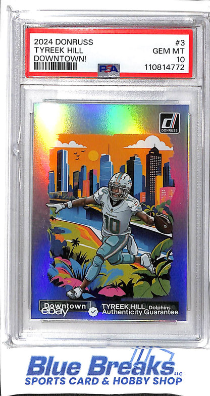 2024 Panini - Donruss - Downtown! - Tyreek Hill - #3 - PSA 10 - football - Dolphins - drop