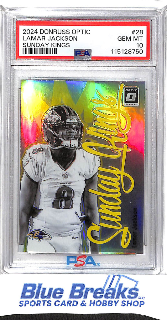 2024 Panini - Donruss Optic - Sunday Kings - Lamar Jackson - #28 - PSA 10 - football - Ravens
