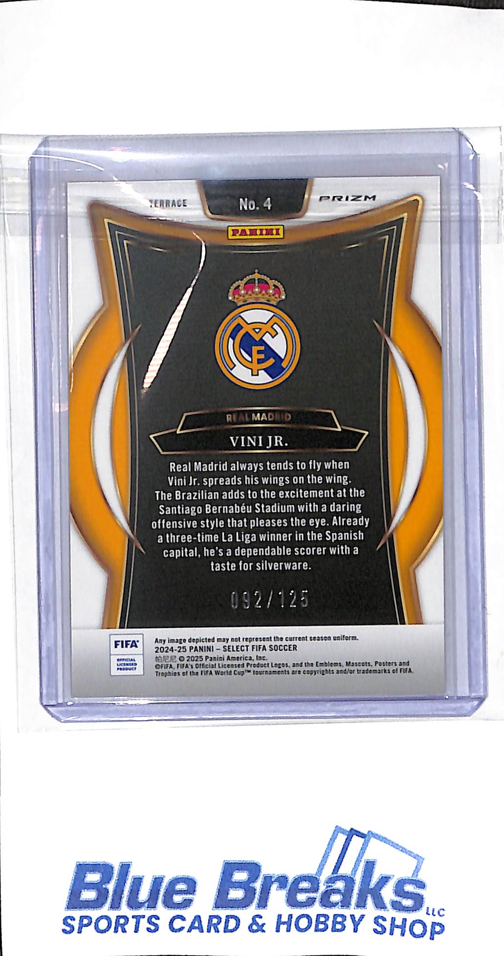 2024-25 Panini - Select FIFA - orange - Vini Jr - 092/125 - #4 - soccer - Real Madrid