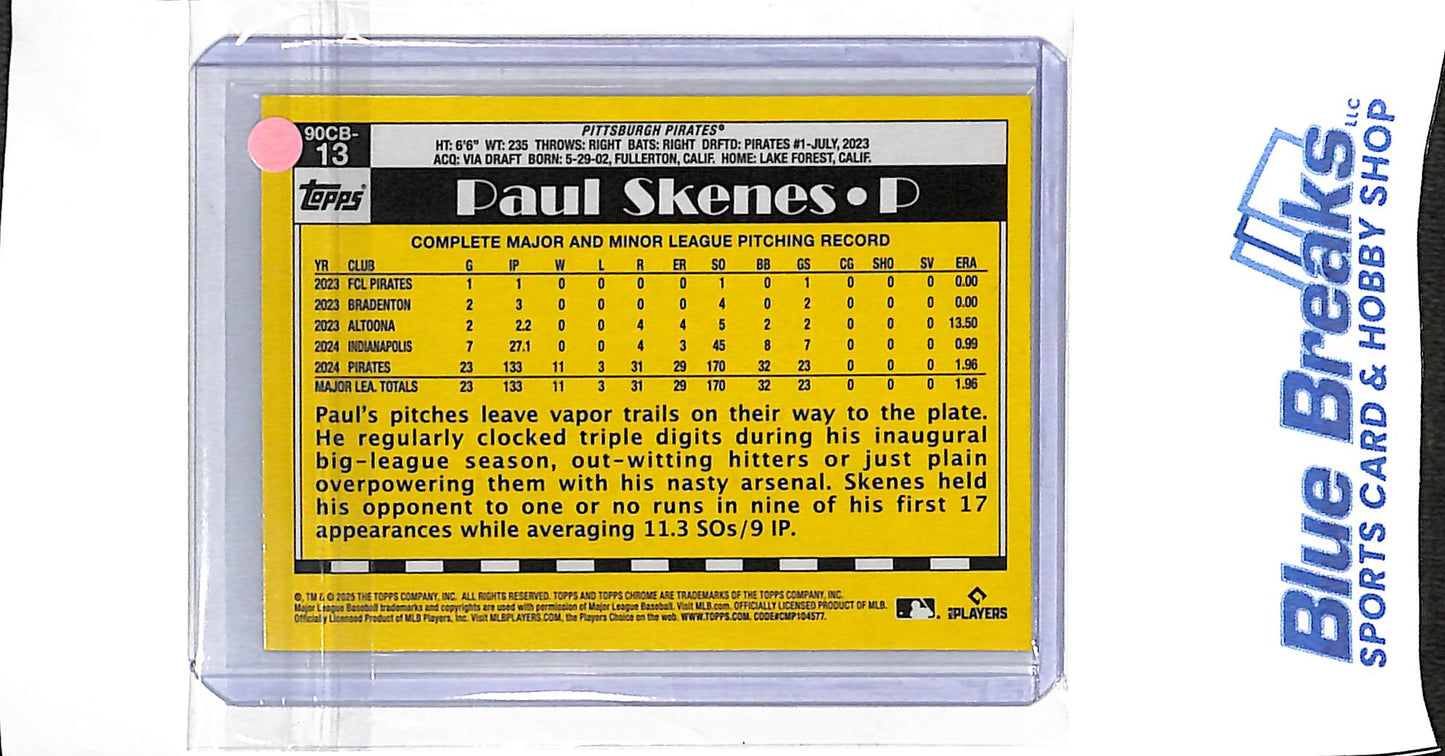 2025 Topps Chrome - refractor - 35th anniversary - Paul Skenes - #90CB-13 - baseball - Pirates