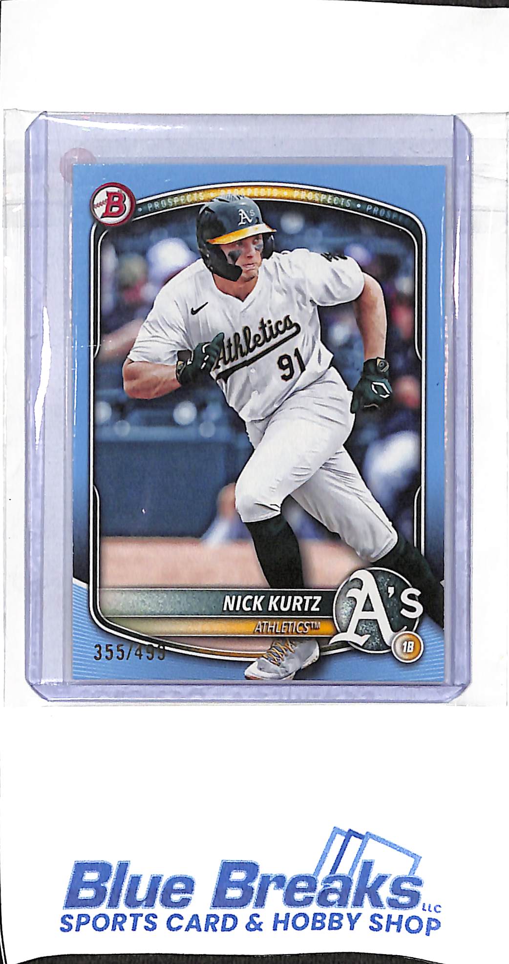 2025 Bowman - sky blue - Nick Kurtz - 355/499 - #BP-114 - baseball - Athletics